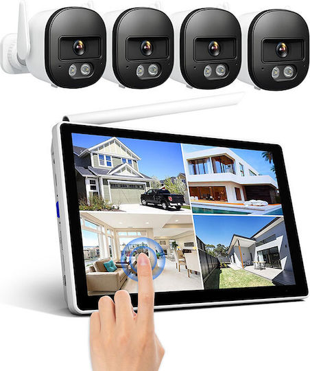 Sricam Система за наблюдение 4 Камери Безжични Камери IP 5MP с Записващо устройство NVR & Монитор