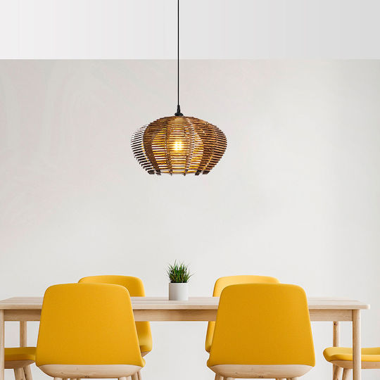 Ellipse Adjustable Pendant Light Brown with Socket E27 35x35x60cm