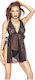 Lula Σετ Sexy Babydoll με Δαντέλα Μαύρο