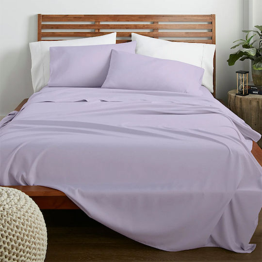 Lino Home Claro Σετ Μαξιλαροθήκες με Φάσα Lilac 50x70εκ.