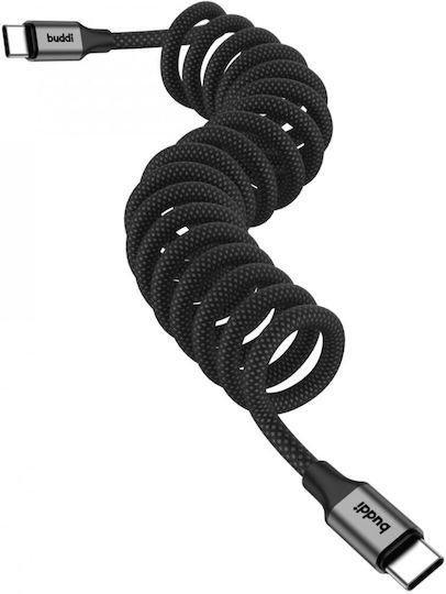 Buddi USB 2.0 Cable USB-C male - USB-C 60W Black 1m (122497)