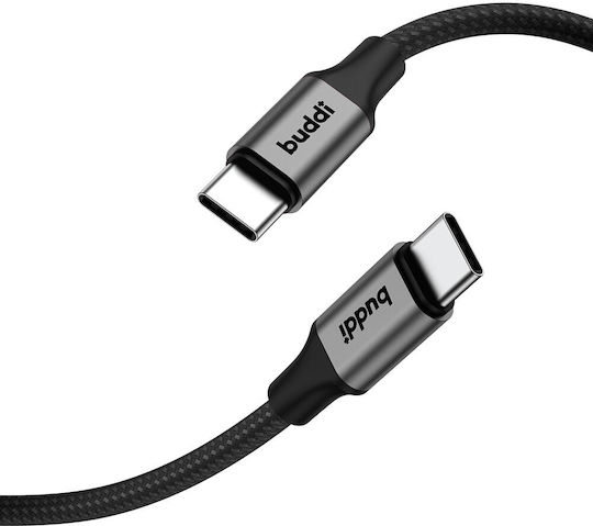 Buddi USB 2.0 Cable USB-C male - USB-C 60W Black 0.3m (122492)