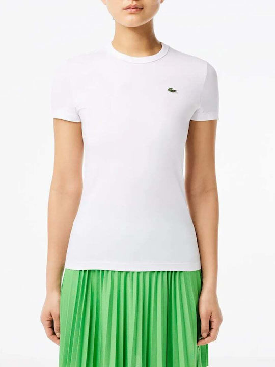 Lacoste Damen Bluse Kurzärmelig Weiß