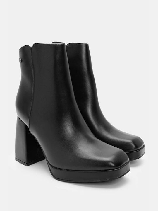 Heeled Platform Ankle Boots 4314301-black