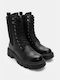 Combat Boots with Lug Sole & Elastic 4315201-black