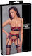 Sexy Lingerie Set with Lace and Black Garters 3 Pieces