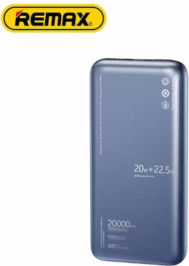 Remax RPP-637 Power Bank 20000mAh 18W with USB-A Port and USB-C Port Power Delivery Blue