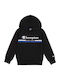 Kids Sweatshirt with Hood and Pockets Black