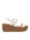 Women's Leather Platform Shoes White