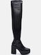 Μπότες Κάλτσα Over Knee 4314901-μαύρο