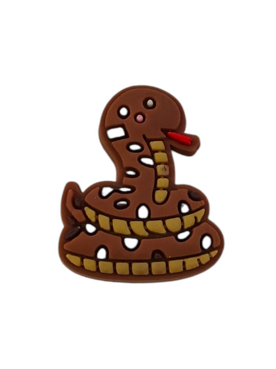 Crocs Shoe Decoration Accessory Snake Design Brown