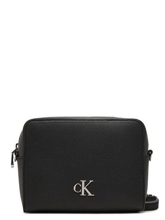 Minimal Monogram Camera Leder Damentasche Umhängetasche Schwarz