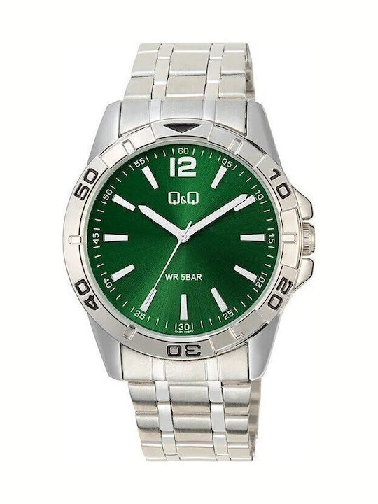Q&Q Men's Watch 42mm Battery with Silver Metal Bracelet