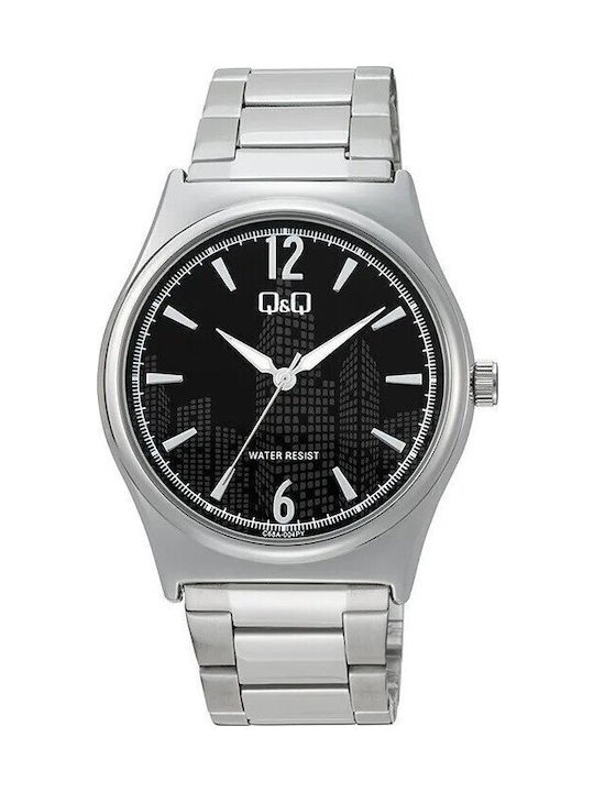 Q&Q Watch Battery with Silver Metal Bracelet