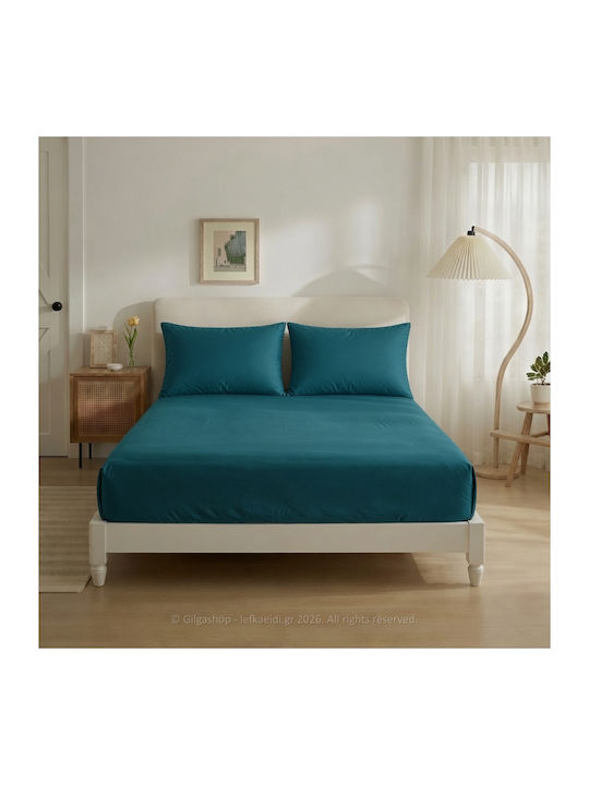 Casa Colori Bettlaken Semi-Doppel mit Gummiband 120x200+30cm. Navy