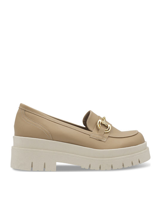 Women's Loafers in Beige Color