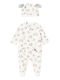 Mayoral Baby Bodysuit Set Long-Sleeved with Cap Raw, Ecru 2pcs