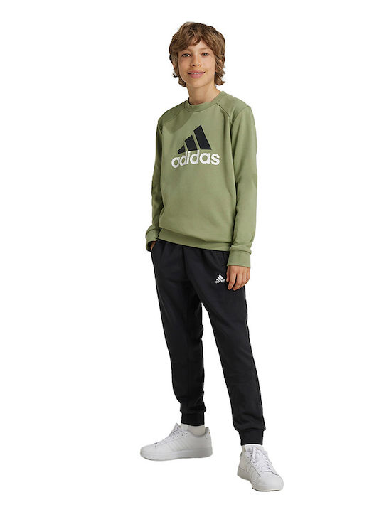 Adidas Copilăresc Set de pantaloni de trening Kaki Big Logo French Terry Track Suit