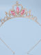 Official Ultra-Shiny Princess Tiara/Crown - Fancy Rhinestones Pink Gold