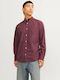 Long-sleeved Cotton Shirt Burgundy