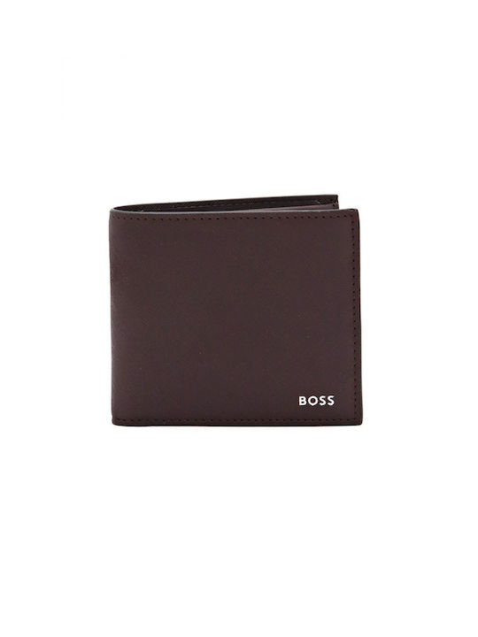 Hugo Boss Men's Leather Coin Wallet Burgundy