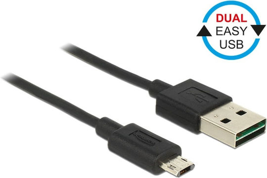 Micro Usb Type B Usb Type A 2.0 Dual Easy-usb Delock Data Cable 0.5m Black