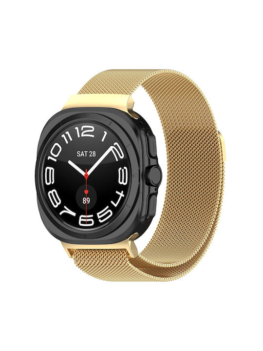 Techsuit Rostfreies Stahl Gold Tragbare Bänder (Galaxy Watch Ultra / Ultra 2)
