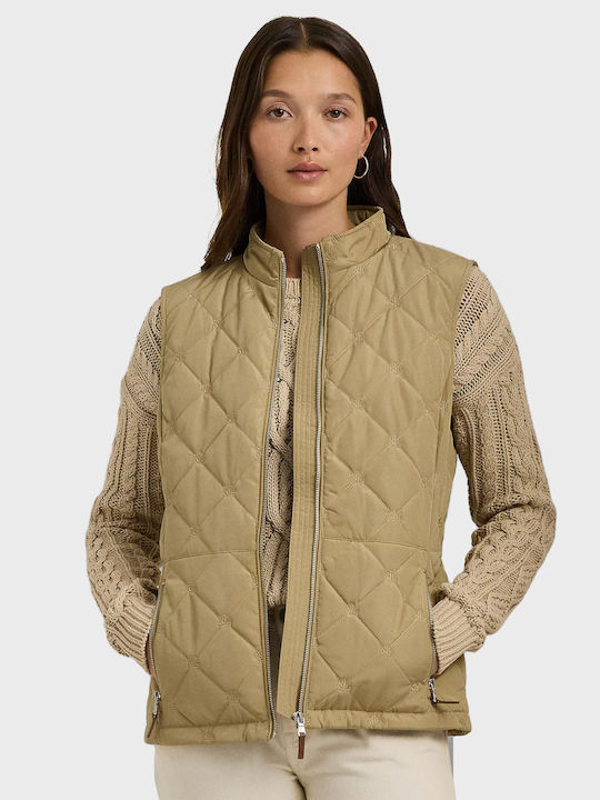 Ralph Lauren Scurt Jachetă de femei Puffer pentru iarnă Beige