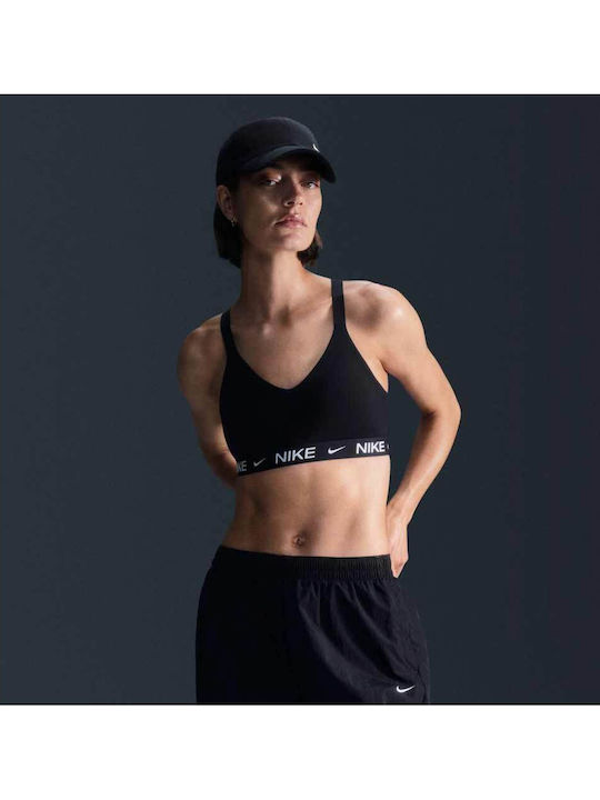 Dri-Fit INDY Γυναικείο Αθλητικό Μπουστάκι Μαύρο με Ελαφριά Ενίσχυση
