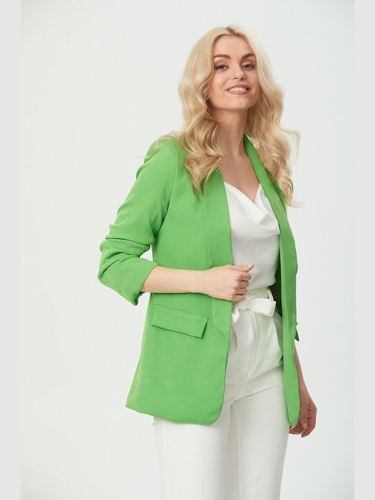 Green Ruched Blazer One Size