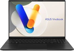 Asus Vivobook S 16 M5606UA-DS96 16" OLED 120Hz (Ryzen 9-8945HS/16GB/1TB SSD/W11 Acasă) Neutral Black (Tastatură US)