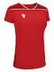 Damen Bluse mit V-Ausschnitt Red, Dark Red, White