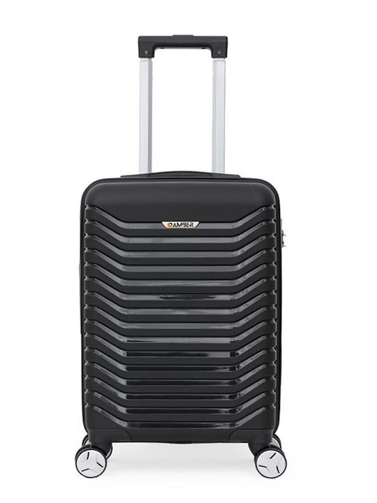 Amber Cabin Travel Suitcase Hard Black with 4 W...