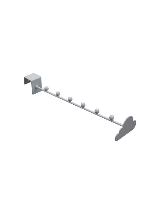 Onkel George Wandhaken Metall 6 Positionen Weiß oder Schwarz Abmessungen 27x7x4cm Innenorganisation Weiß