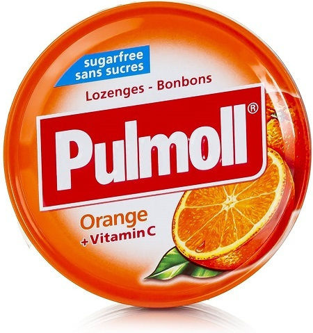 Pulmoll Orange & Vitamin C Καραμέλες χωρίς Γλουτένη Πορτοκάλι 45gr