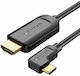 Vention Angle (90°) Cable HDMI male - USB-C male 1.5m Μαύρο