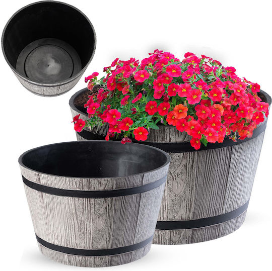Kadax Blumentopf Trommel Kunststoff Light Gray