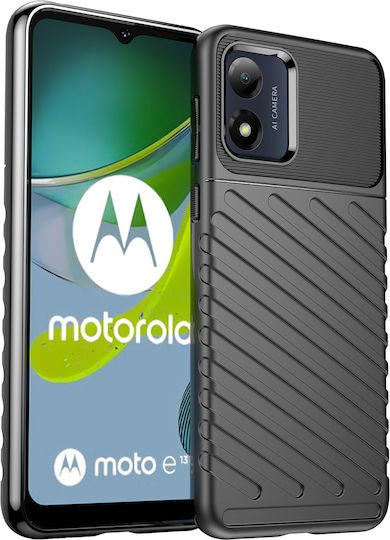 Hurtel Thunder Back Cover Σιλικόνης Μαύρο (Moto E13)