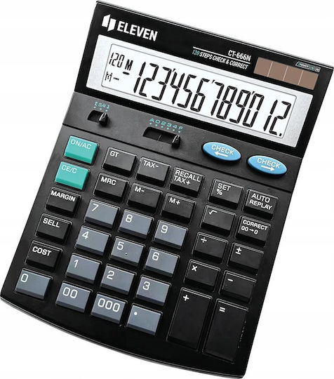 Eleven Liquids Accounting Calculator 12 Display Digits in Black Colour