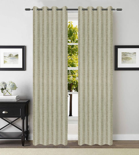 Vasilas Home Κουρτίνα με Τρουκς Μπεζ 140x270εκ.