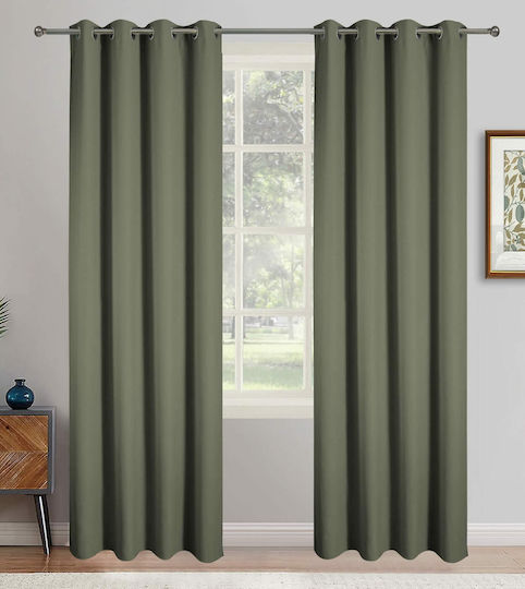 Vasilas Home Κουρτίνα με Τρουκς Μαύρη 140x270εκ.