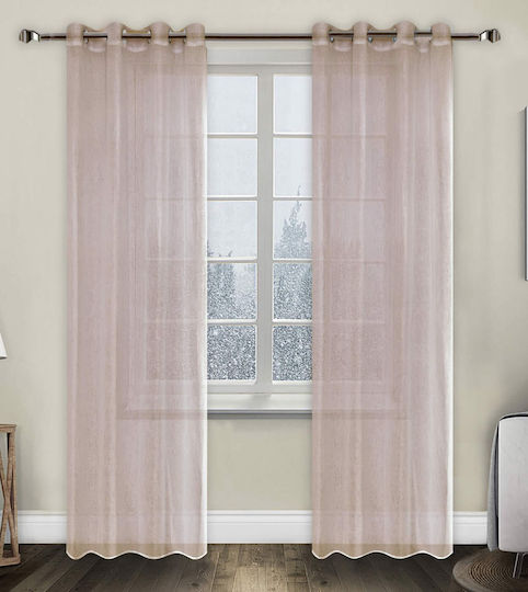 Vasilas Home Κουρτίνα με Τρουκς Ροζ 140x270εκ.