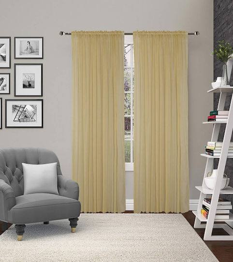 Vasilas Home Κουρτίνα με Τρέσα Μπεζ 140x270εκ.