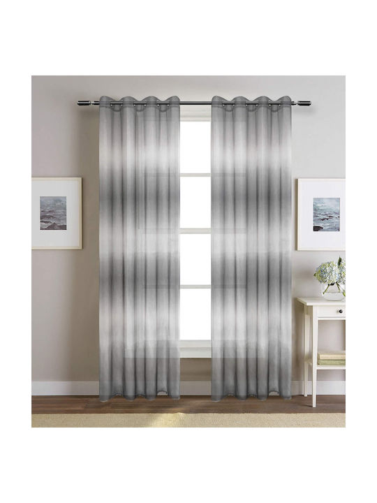 Vasilas Home Κουρτίνα με Τρουκς Γκρι 140x270εκ.