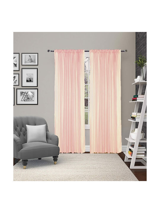 Vasilas Home Κουρτίνα με Τρέσα Ροζ 280x300εκ.