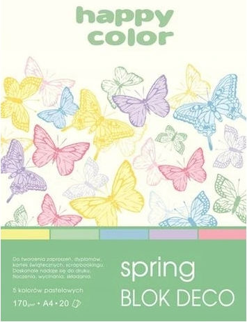 Bloc A4/20f Deco Spring 170g Happy Color