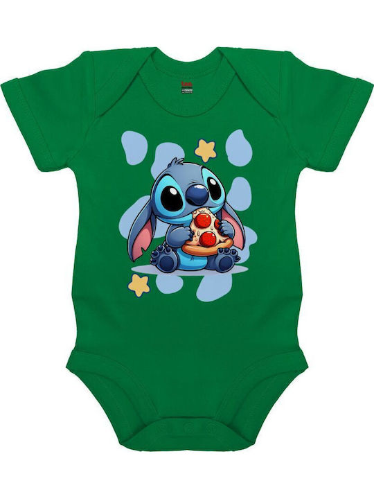 Koupakoupa Stitch Pizza Short-Sleeved Green