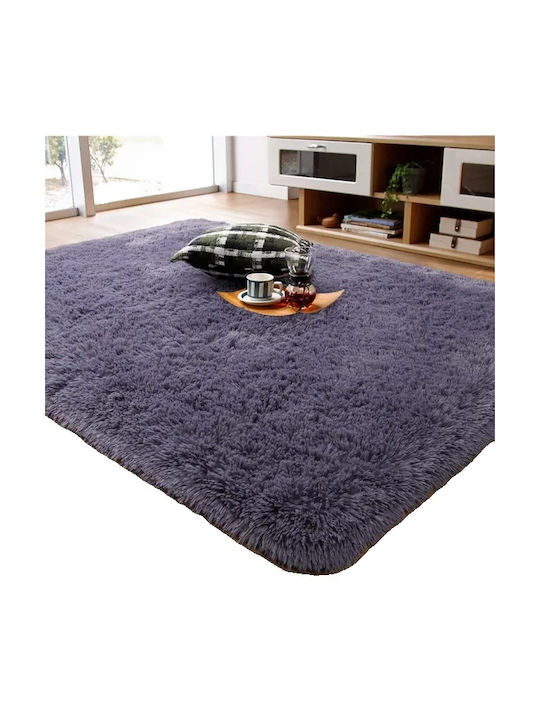 Rug Rectangular Grayish Purple