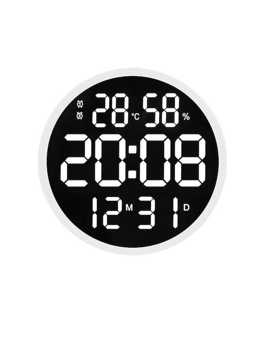 Wall Clock Digital White