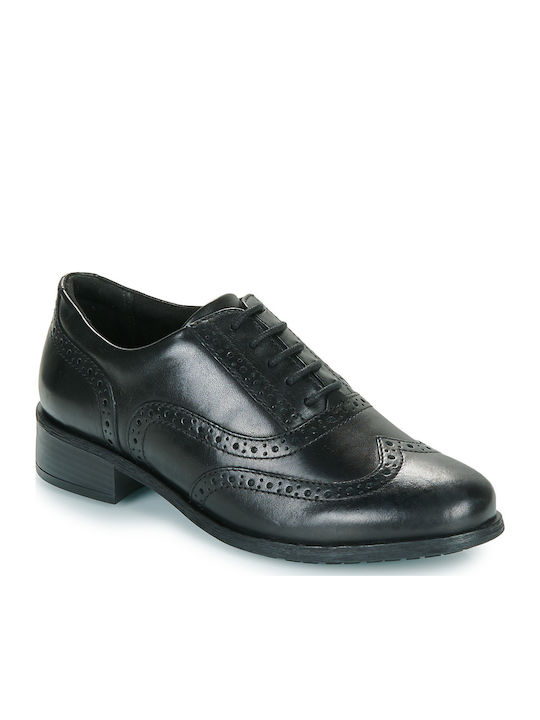 Women's Leather Oxford Shoes Black